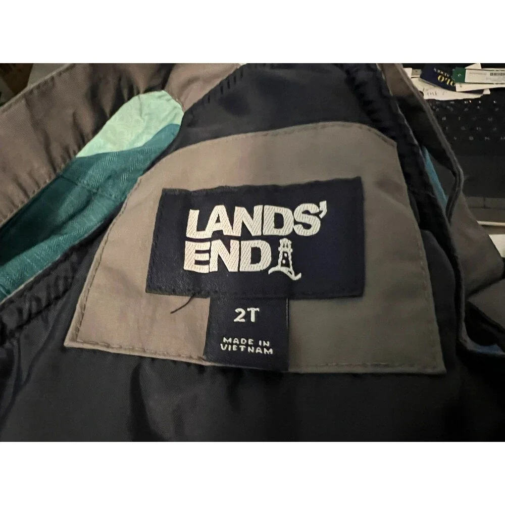 Lands' End Toddler Squall Gray Winter Ski Pants Snow Bibs Sled Overall  Size 2T